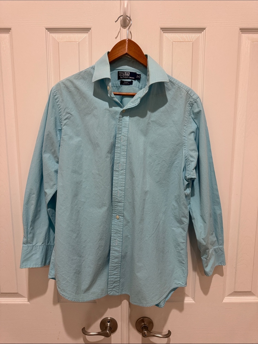 Polo by Ralph Lauren Men's Pale Blue Button-Up Dress Shirt